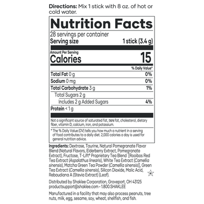 Pomegranate Energizing Tea, Antioxidant Boost, 28 Sticks